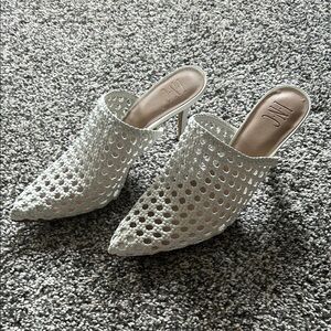 INC White Heeled Mules